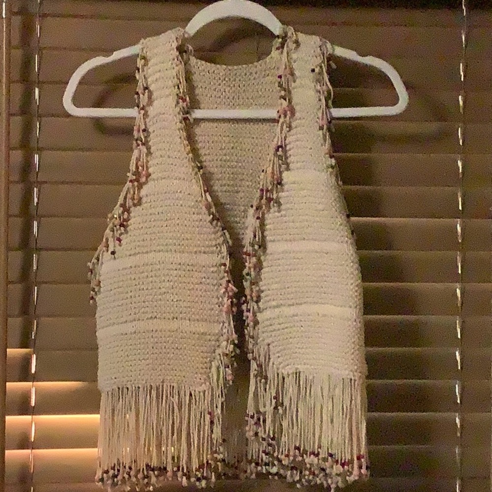 Handmade knit beaded vest